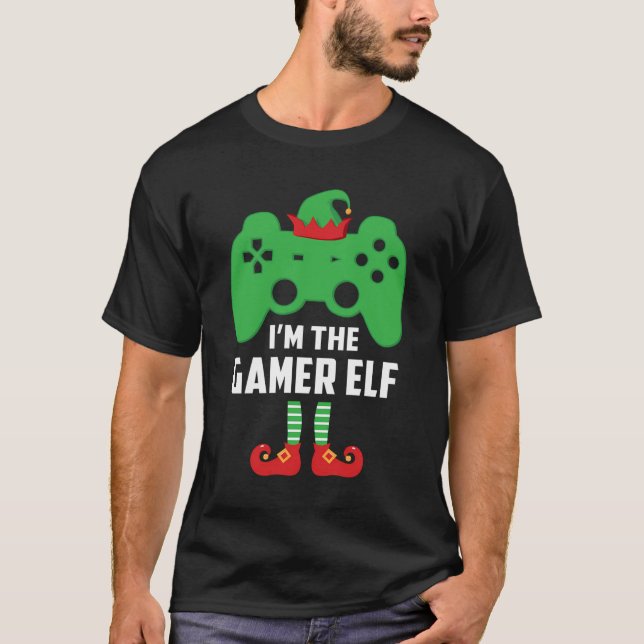 Funny I'M The Gamer Elf Video Controller Gaming Ch T-Shirt (Front)