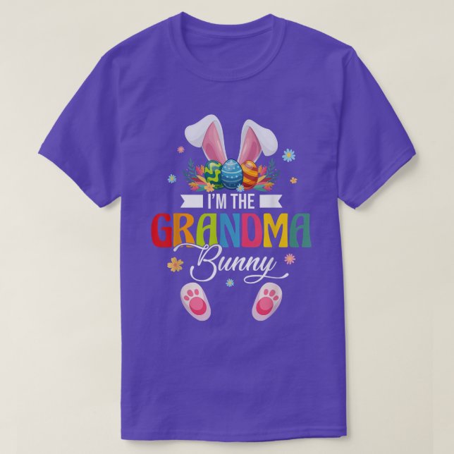 Funny I'm The Grandma Bunny Matching Family Happy  T-Shirt (Design Front)