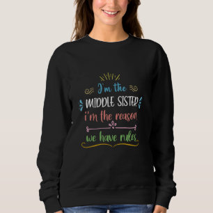 Funny I'm The Middle Sister I'm Reason We Have Rul Sweatshirt