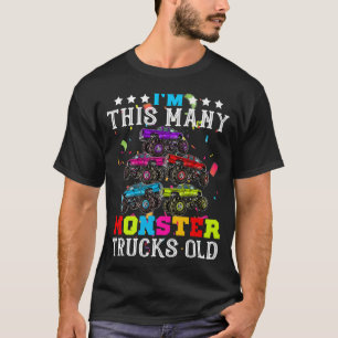 Funny Im This Many Monster Truck Old 5th Birthday T-Shirt