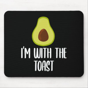 Funny I'm With The Toast Avocado Halloween Couples Mouse Pad