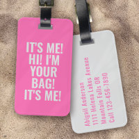 Funny I'm Your Bag Retro Y2K Silver Pink