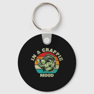 Funny In A Crappie Mood Retro Fishing Sarcastic Da Key Ring