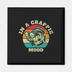 Funny In A Crappie Mood Retro Fishing Sarcastic Da Magnet