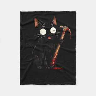 Funny In Cat Anime Spooky Black Cats Halloween Fleece Blanket