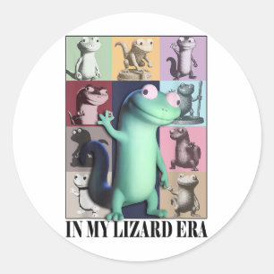 Funny In My Lizard Era Meme Animal Women Men _1  Classic Round Sticker