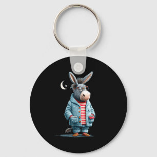 Funny in pajama for sleepwear and donkeys key ring