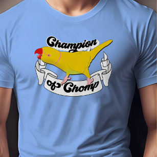 Funny Indian Ringneck Yellow Pet Parrot Chomp Bite T-Shirt