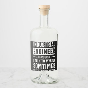 Funny Industrial Engineer Gift Liquor Bottle Label