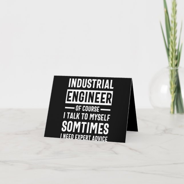 Funny Industrial  Engineer Gift Note Card (Front)