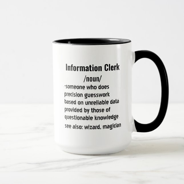 Funny Information Clerk Definition gifts  Mug (Right)