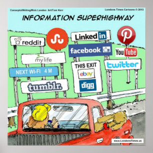 Funny Information Superhighway Poster