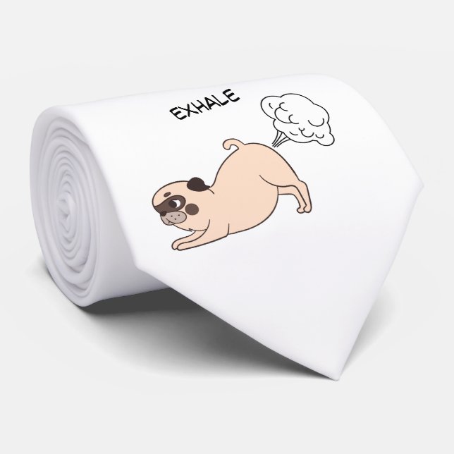 Funny Inhale Exhale Dog Tie (Rolled)