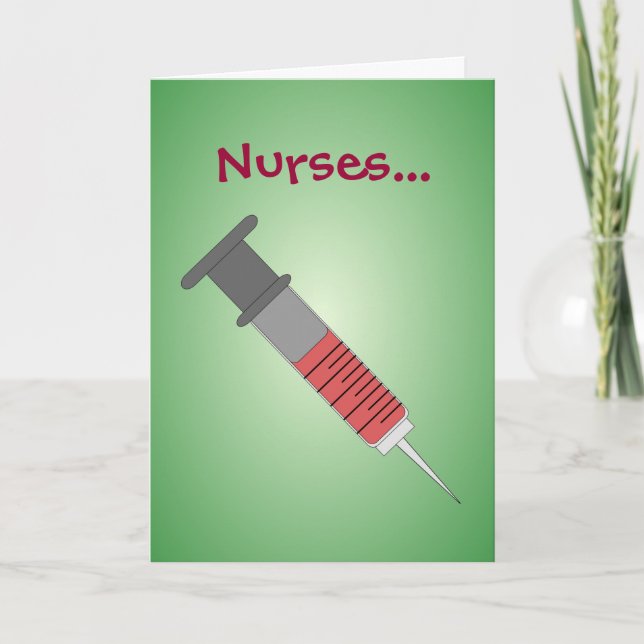 Funny  Injection Happy Nurses Week Thank You Card (Front)