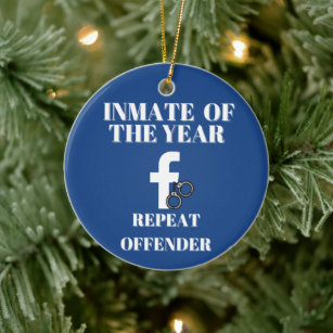 Funny, Inmate, FB Jail Christmas Ornament 