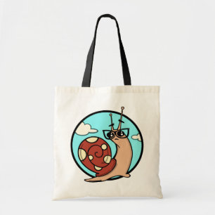 FUNNY INQUISITIVE SNAIL BUDGET TOTE BAG