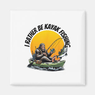 Funny Inshore Waters Paddling Bigfoot Kayak Fishin Magnet