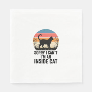 Funny Inside Cat Vintage Cat Lover Design_1 Napkin