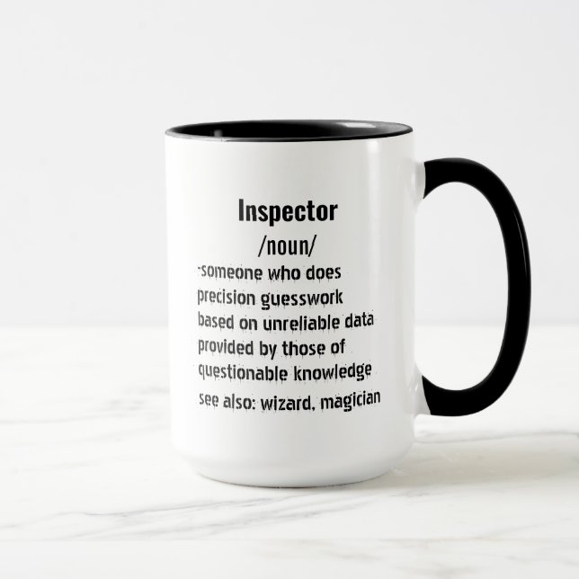 funny Inspector Definition gifts for men women Mug (Right)