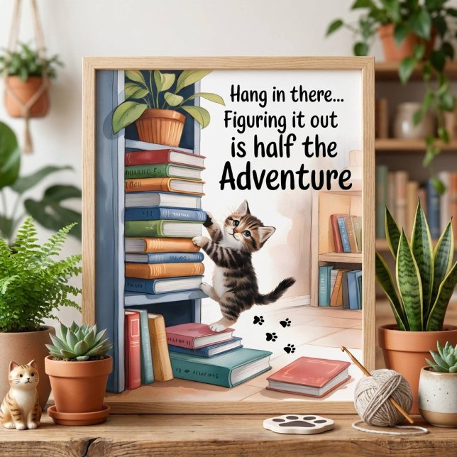 Funny Inspirational Hang In There Cat Acrylic Sign (Creator Uploaded)