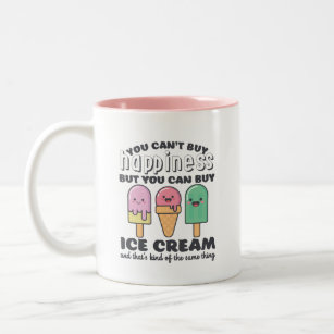 Funny Inspirational Ice Cream Life Quote Summer Two-Tone Coffee Mug