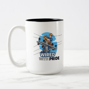 Funny & Inspirational Lineman Gift Two-Tone Coffee Mug