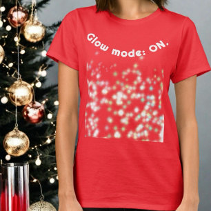 Funny inspirational monogram holiday glitter glow. T-Shirt