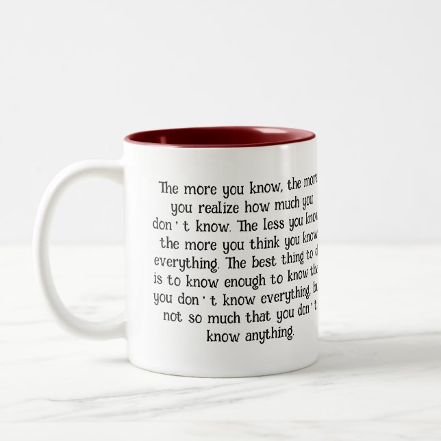 Funny Inspirational Quote - Know Your Limits Mug (Left)