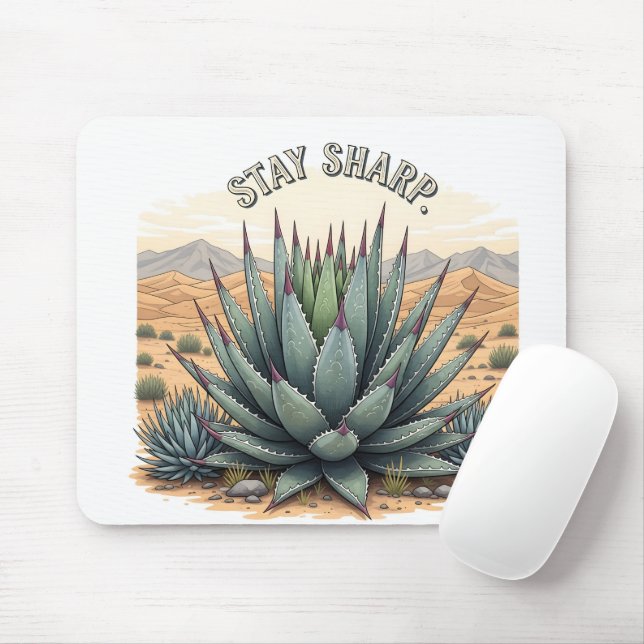 Funny Inspirational Stay Sharp Succulent Office  Mouse Pad (With Mouse)