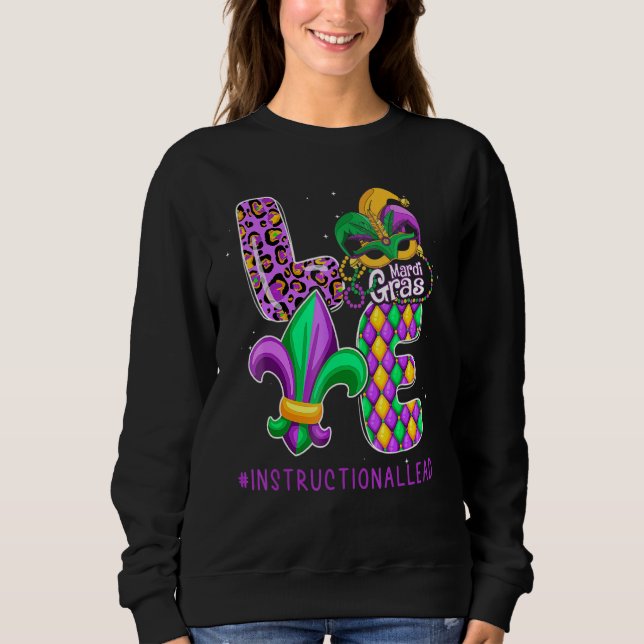 Funny Instructional Lead Mardi Gras Family Matchin Sweatshirt (Front)