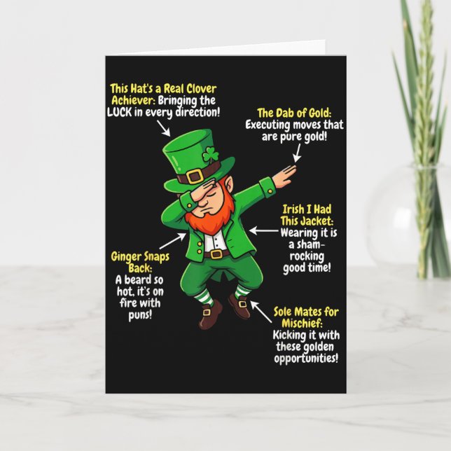 Funny Instructional Leprauchaun For St Patricks Da Card (Front)