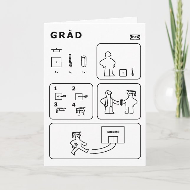 Funny Instructions for the Graduate Graduation Card (Front)