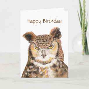 Funny  Insulting Cute Owl Birthday Card