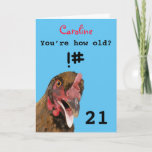 Funny insulting joke chicken 21st birthday card<br><div class="desc">🌶️ Put a smile on a face with this funny insulting age joke chicken 21st birthday card! - Simply click to personalise this design 🔥 My promises - This design has unique hand drawn elements (drawn my me!) - It is designed with you in mind 🙏 Thank you for supporting...</div>