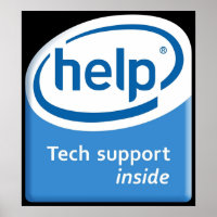 Funny Intel Parody Logo Computer Tech Support