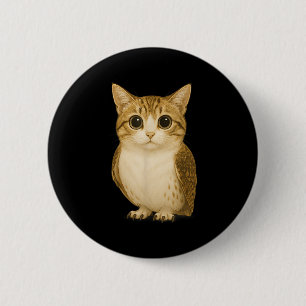 Funny Internet Trendy Meme Cursed Cat Owl Hybrid 6 Cm Round Badge