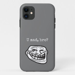 Funny Internet Troll U Mad Bro Meme Gamer Face Case-Mate iPhone Case