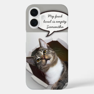 Funny Interrupting Cat Personalised Message iPhone 16 Case