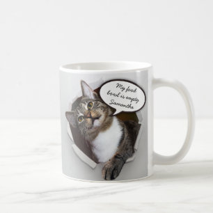 Funny Interrupting Cat Personalised Message Coffee Mug