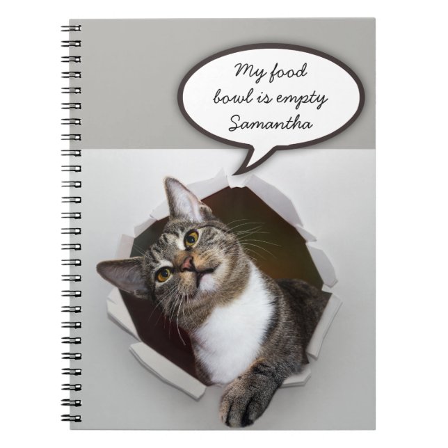 Funny Interrupting Cat Personalised Message Notebook (Front)