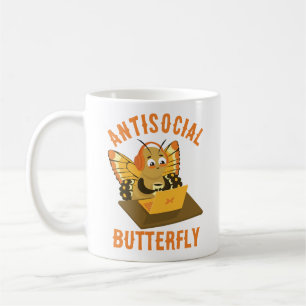 Funny Introvert Aesthetic Antisocial Butterfly Coffee Mug