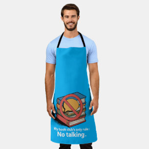 Funny Introvert Book Club "No Talking" Rule Apron