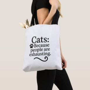 Funny Introvert Cat Lover Tote Bag