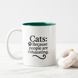 Funny Introvert Cat Lover Two-Tone Coffee Mug