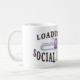 Funny Introvert Coffee Mug - Loading Social Batter