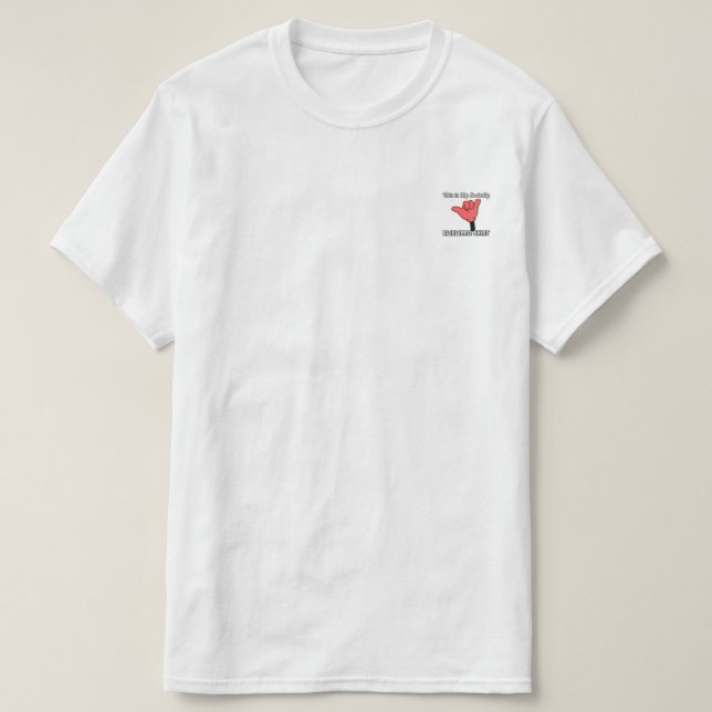 Funny Introvert Humour Tee With Hand Sign (Design Front)