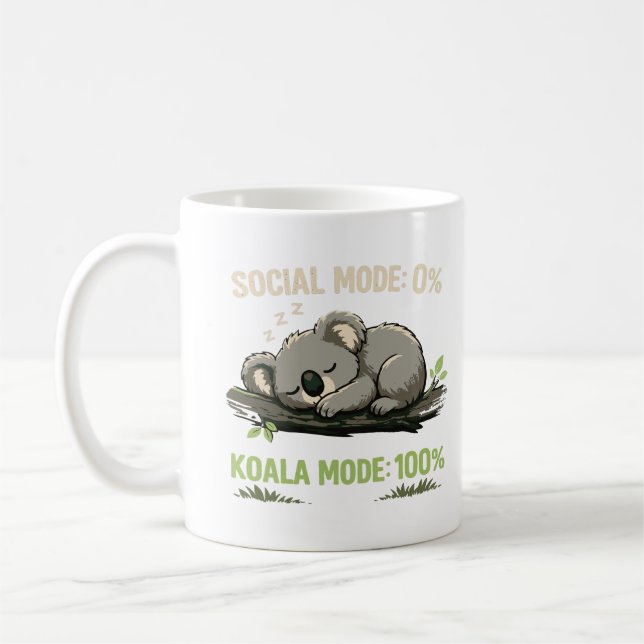 Funny Introvert Koala Coffee Mug (Left)