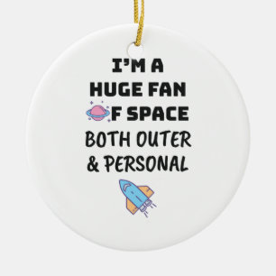 Funny Introvert Mens Teens Women Social Distancing Ceramic Ornament