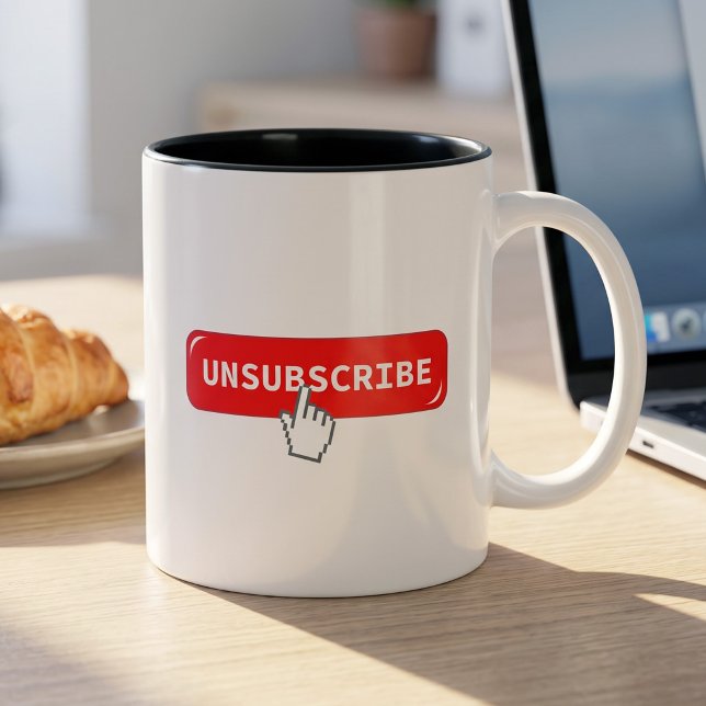 Funny Introvert Office Humour - Unsubscribe Button Coffee Mug (Creator Uploaded)