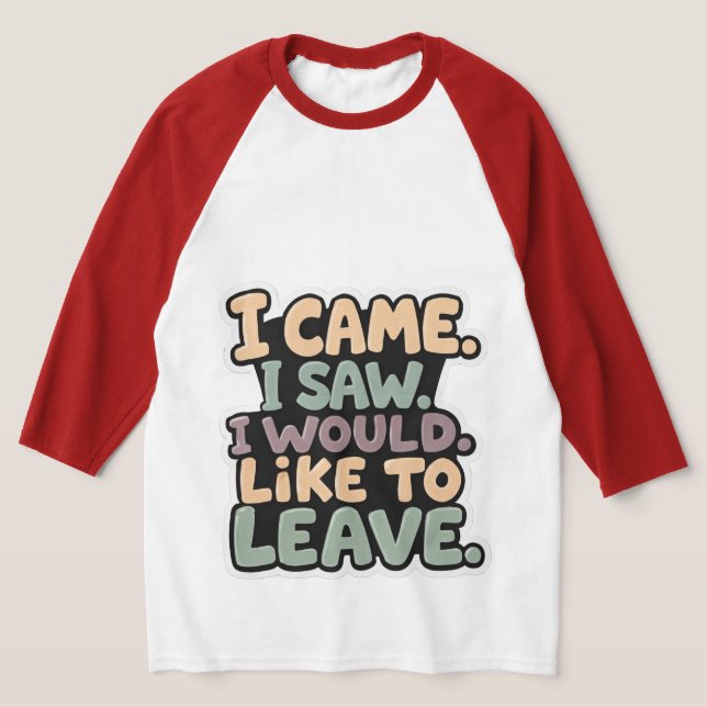 Funny Introvert Pastel Bubble Raglan Tee (Laydown)
